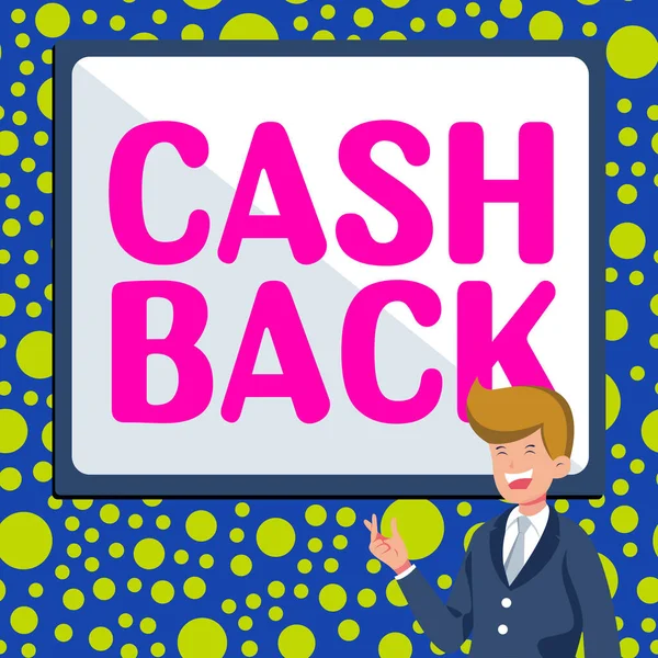 Inspirációt Adó Szöveg Cash Back Üzleti Ötlet Ösztönzés Kínált Vásárlóknak — Stock Fotó