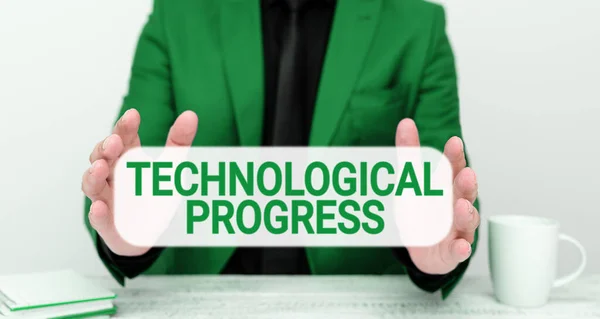 Tekst Pokazujący Inspirację Postęp Technologiczny Podejście Biznesowe Ogólny Proces Innowacji — Zdjęcie stockowe