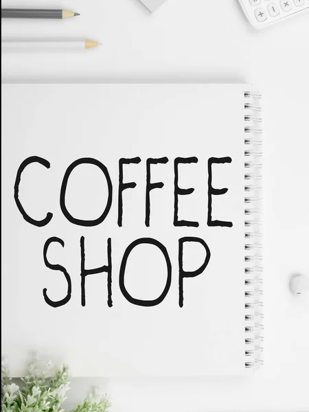 コーヒーショップを紹介するテキストキャプション ビジネスはコーヒーと軽食を提供する小さなカジュアルなレストランを紹介します — ストック写真