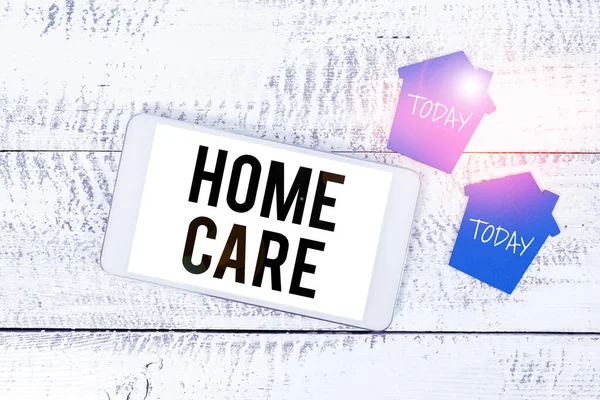 Psaní Textu Home Care Word Written Place Kde Lidé Mohou — Stock fotografie