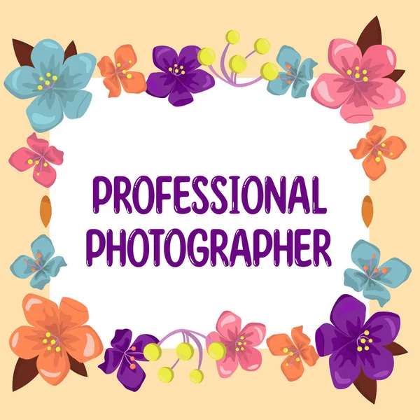 Leyenda Conceptual Fotógrafo Profesional Word Escrito Persona Que Toma Fotografías —  Fotos de Stock