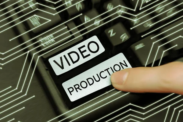Inspiration Visar Tecken Videoproduktion Internet Konceptprocess För Att Omvandla Idé — Stockfoto