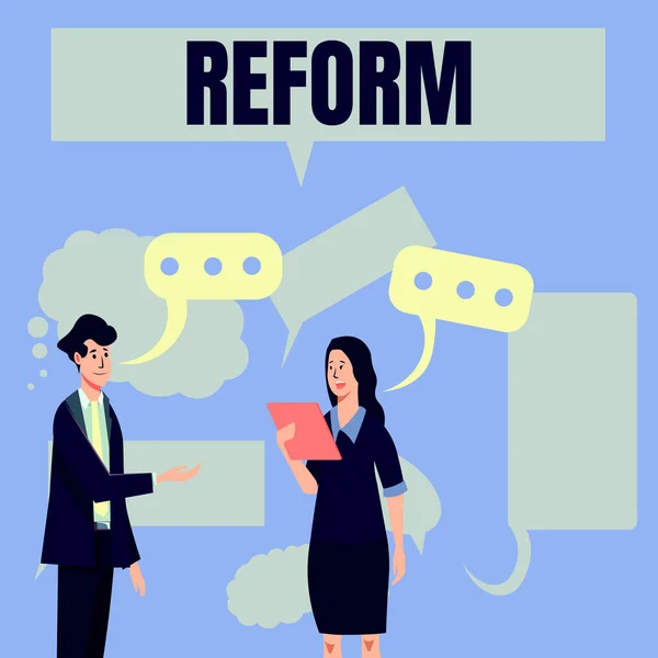 Koncepční Titulky Reforma Obchodní Přehled Pro Změnu Nebo Zlepšení Změnou — Stock fotografie