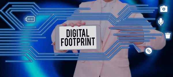 Podpis Koncepcyjny Digital Footprint Business Showcase Wykorzystuje Technologię Cyfrową Obsługi — Zdjęcie stockowe