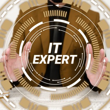 Metin başlığı onu uzman olarak sunar, bilgi teknolojisinde yüksek düzeyde bilgisi olan kişi için kelime