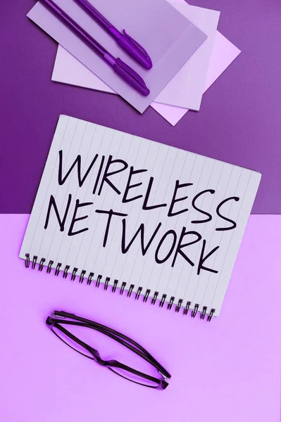 Hand writing sign Wireless Network, Business idea computer network that uses wireless data connections