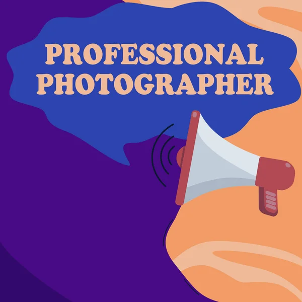 Inspiración Mostrando Signo Fotógrafo Profesional Persona Escaparate Negocios Que Toma —  Fotos de Stock