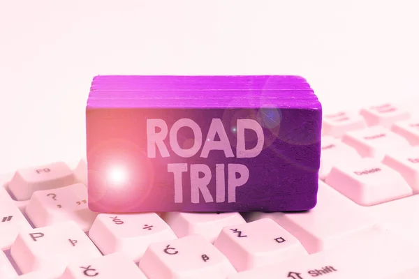 Inspiration Showing Sign Road Trip Business Showcase Roaming Places Definite — Stock Photo, Image