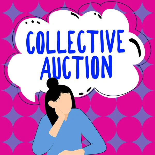 Conceptual Display Collective Auction Internet Concept Gathering Measuring Information Variables — Stock Photo, Image