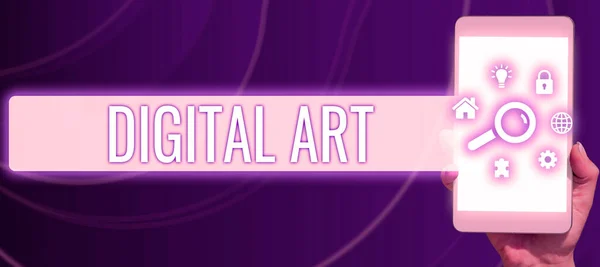 Znak Tekstowy Pokazujący Sztukę Cyfrową Biznes Podejście Wykorzystanie Umiejętności Twórczej — Zdjęcie stockowe
