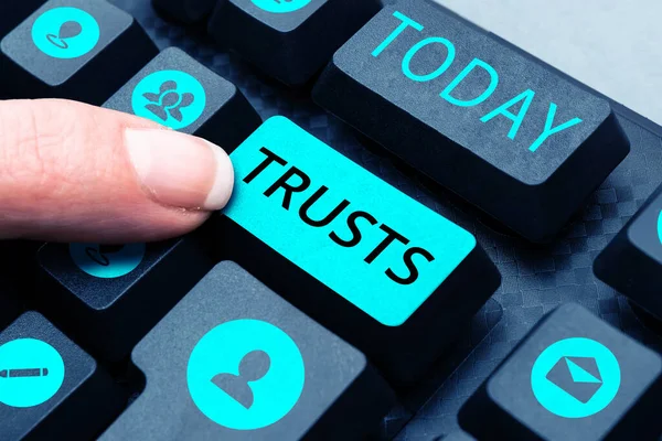 Legenda Conceitual Confiança Conceito Negócio Crença Firme Confiabilidade Verdade Capacidade — Fotografia de Stock