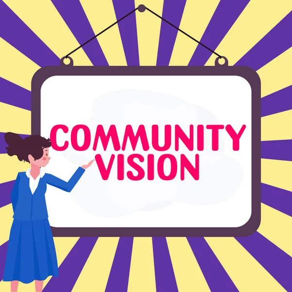 Texto Caligrafia Community Vision Internet Concept Neighborhood Association State Afiliation — Fotografia de Stock