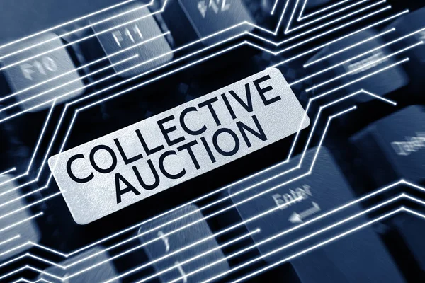 Conceptual Display Collective Auction Concept Meaning Gathering Measuring Information Variables — Stock Photo, Image