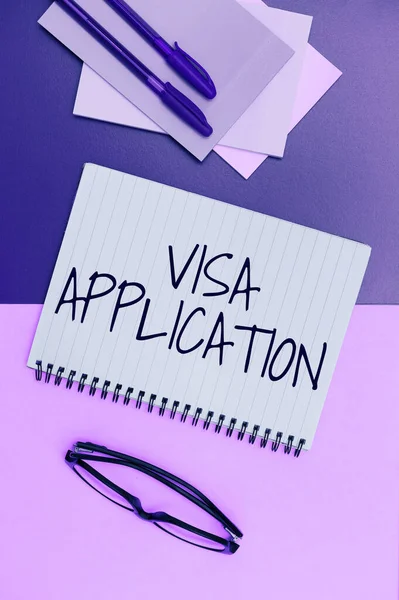 Conceptual Caption Visa Application Business Idea Process Getting Entry Permit — Stock fotografie