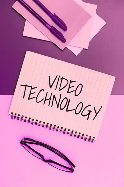 Konceptuális Felirat Videotechnológia Üzleti Megközelítés Mozgóképek Hangok Rögzítése Lejátszása — Stock Fotó