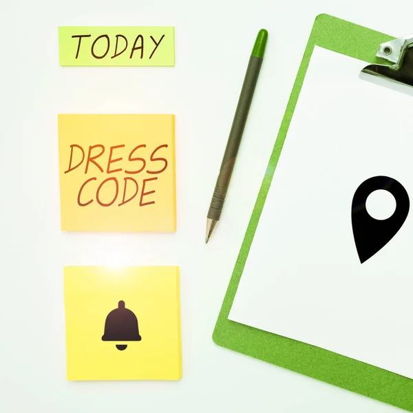 Inspiration Showing Sign Dress Code Word Written Accepted Way Dressing — 스톡 사진