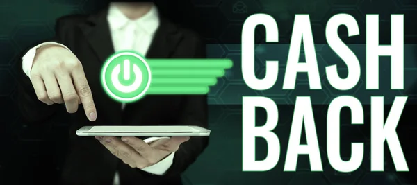 Wyświetlacz Koncepcyjny Cash Back Business Showcase Zachęty Oferowane Nabywcom Niektóre — Zdjęcie stockowe