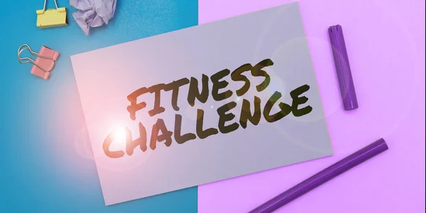 Τίτλος Κειμένου Παρουσίαση Fitness Challenge Word Συντάχθηκε Υπό Τον Όρο — Φωτογραφία Αρχείου