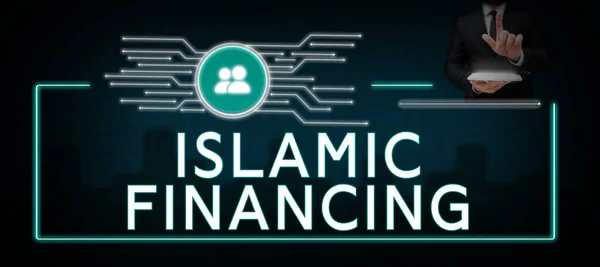 Hand Writing Sign Islamic Financing Word Written Banking Activity Investment — Zdjęcie stockowe