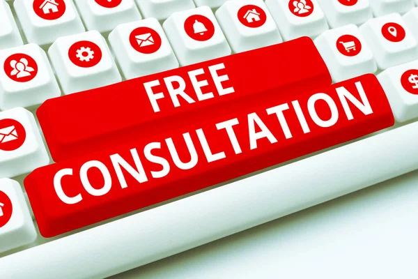 Conceptual Display Free Consultation Concept Meaning Giving Medical Legal Discussions — Stockfoto