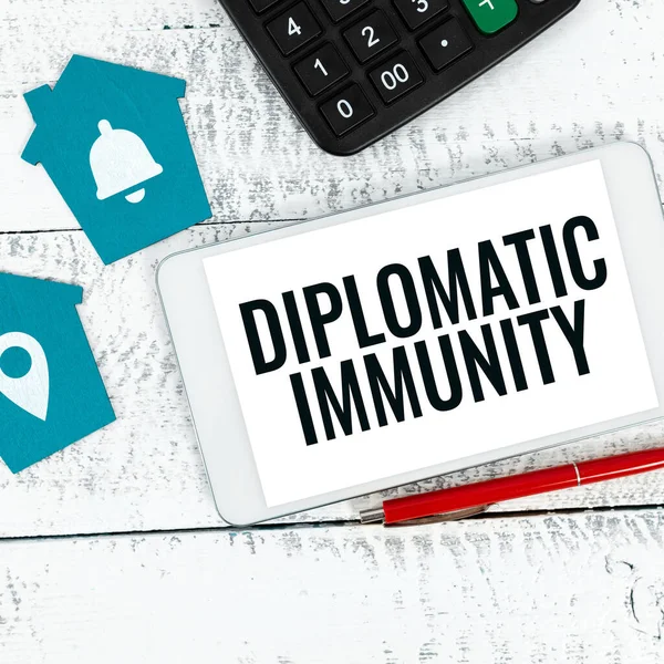 Tekst Bijschrift Presenteren Diplomatieke Immuniteit Conceptuele Fotowet Die Buitenlandse Diplomaten — Stockfoto