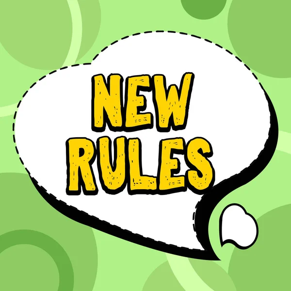 Znak Ręcznego Pisania Nowe Zasady Koncepcja Oznaczająca Stan Zmiany Wdrożonej — Zdjęcie stockowe