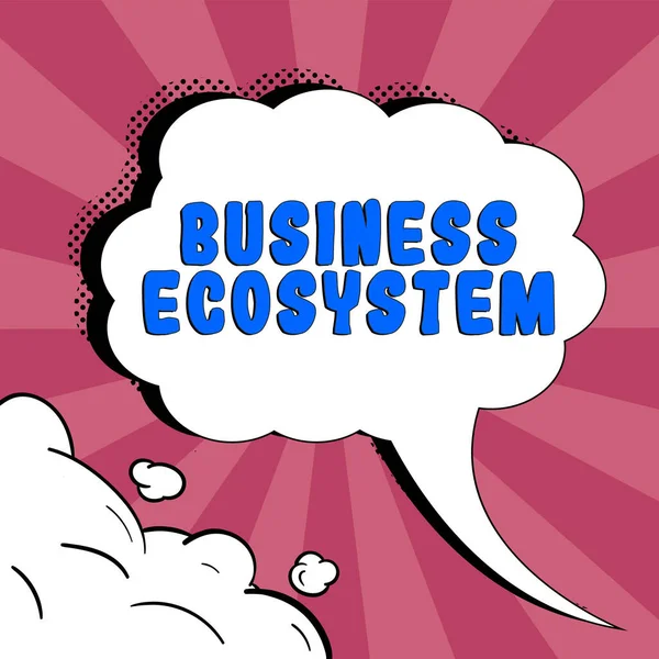 Handwriting Text Business Ecosystem Word Written Develop Implement Organization Growth — Stock fotografie