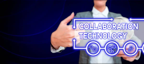글쓰기 Collaboration Technology Internet Concept Joint Efforts Group Achieve Task — 스톡 사진