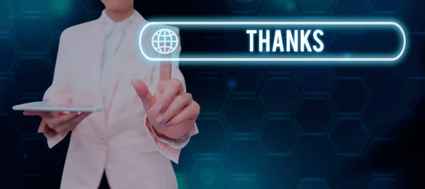 Hand Writing Sign Thanks Business Showcase Appreciation Gratitude Good Mood — Stock Photo, Image