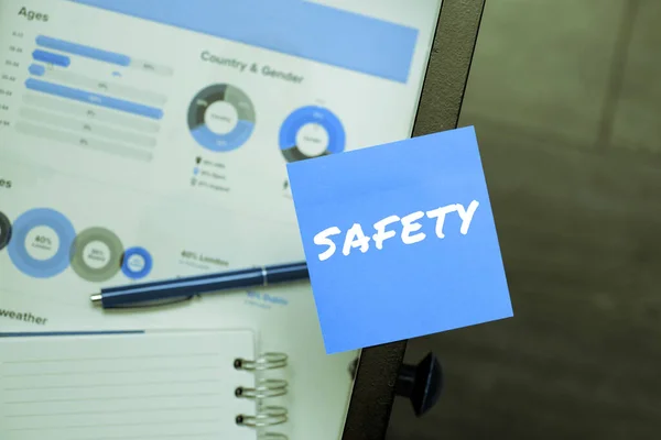 Texto Que Mostra Inspiração Segurança Business Showcase Condition Being Protected — Fotografia de Stock