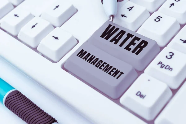 Inspiratie Toont Teken Waterbeheer Concept Betekent Optimaal Gebruik Van Watervoorraden — Stockfoto
