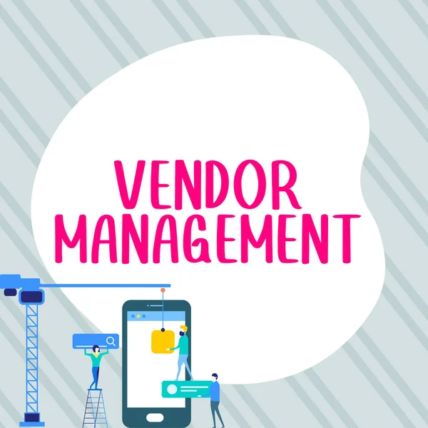 Vendor Management 텍스트 Vendor Management Business Showcase Activity Research Sourcing — 스톡 사진