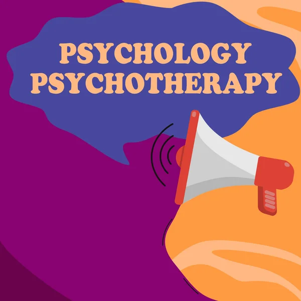 Pszichológiát Bemutató Szöveges Jel Pszichoterápia Internet Pszichológiai Módszer Alkalmazása Mentális — Stock Fotó