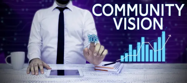 Legenda Conceitual Community Vision Business Concept Neighborhood Association State Affiliation — Fotografia de Stock