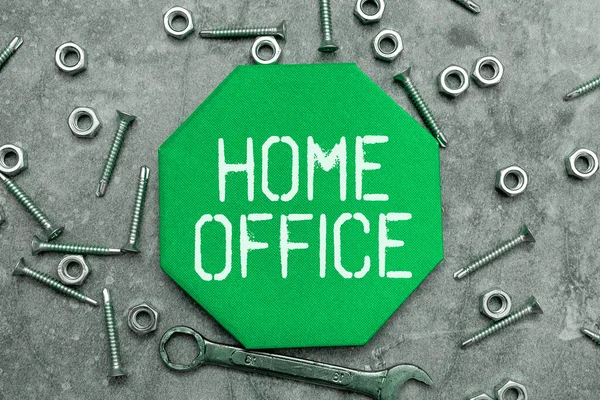 Segno Testo Che Mostra Home Office Business Spazio Approccio Designato — Foto Stock