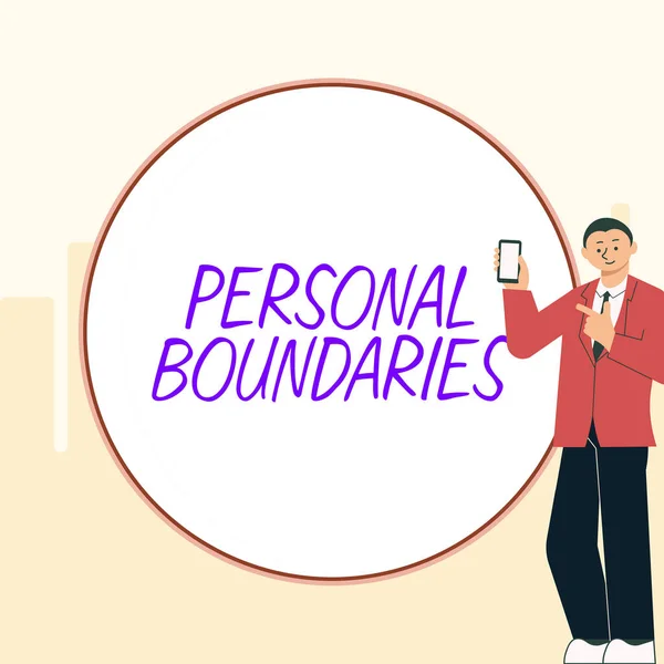 Inspiration Showing Sign Personal Boundaries Concept Meaning Something Indicates Limit — Stock Photo, Image