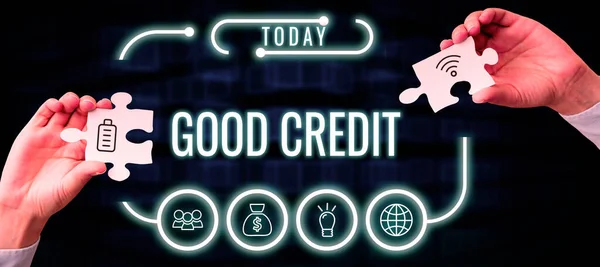 Writing Displaying Text Good Credit Concept Meaning Borrower Has Relatively — Stockfoto