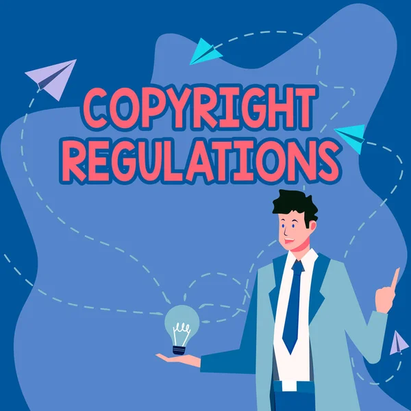 Firma Que Muestra Las Regulaciones Copyright Cuerpo Ley Idea Negocio —  Fotos de Stock