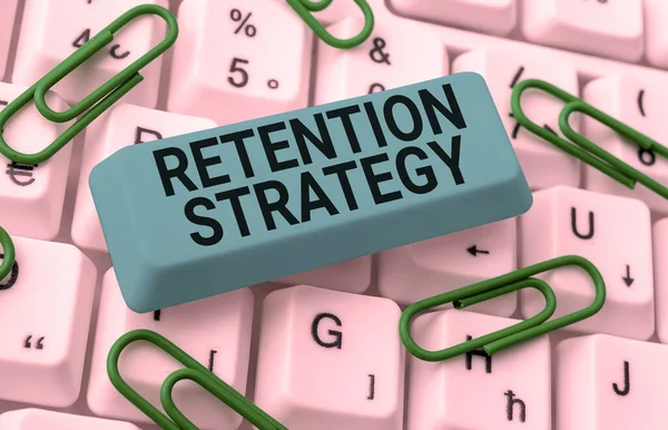 Text Zeigt Inspiration Retention Strategy Internet Konzept Aktivitäten Zur Reduzierung — Stockfoto