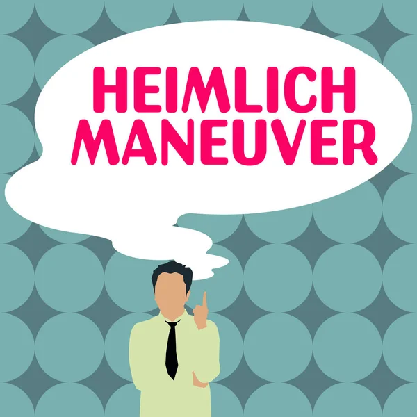 Kézírás Szöveg Heimlich Manőver Üzleti Áttekintés Alkalmazása Felfelé Irányuló Nyomás — Stock Fotó