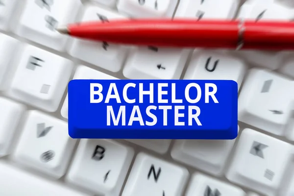 Visualización Conceptual Bachelor Master Visión General Del Negocio Grado Avanzado — Foto de Stock