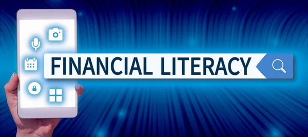 Tekst Bijschrift Presenteren Financiële Geletterdheid Zakelijke Benadering Inzicht Kennis Van — Stockfoto
