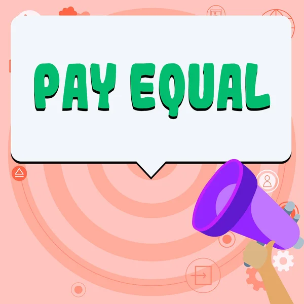 Didascalia Concettuale Pay Equal Internet Concept Principio Non Discriminazione Nel — Foto Stock