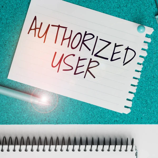 Sign Displaying Authorized User Business Overview Person Granted Permission Manage — Stock Photo, Image