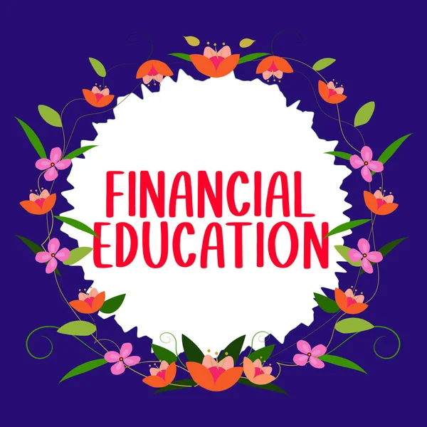 Yazısı Metni Finansal Eğitim Fikri Finans Yatırım Gibi Parasal Alanları — Stok fotoğraf