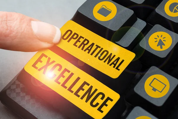 stock image Text caption presenting Operational Excellence, Word for software that supports a computers basic functions