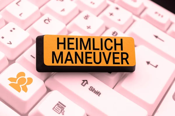 Writing Displaying Text Heimlich Maneuver Word Application Upward Pressure Case — Stockfoto