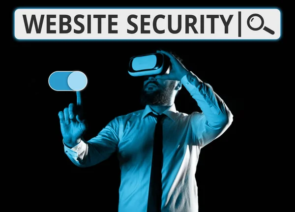 Conceptual display Website Security, Word for critical component to protect and secure websites