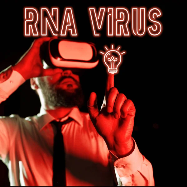 Szöveg Megjelenítése Rna Vírus Üzleti Ötlet Egy Vírus Genetikai Információ — Stock Fotó