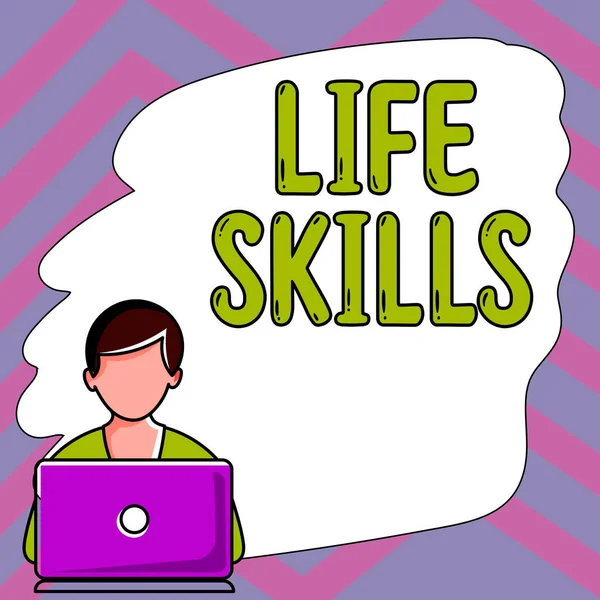 Sign Displaying Life Skills Business Concept Necessary Desirable Full Participation — Stockfoto